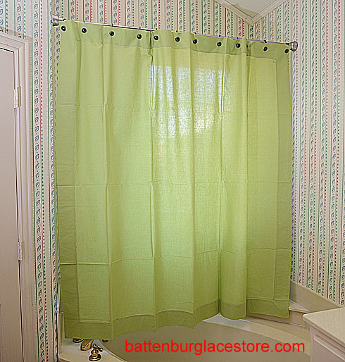 Shower Curtain. Macaw Green color - Click Image to Close